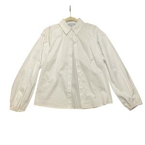 Antonio Melani Puff sleeve White Button Up Blouse